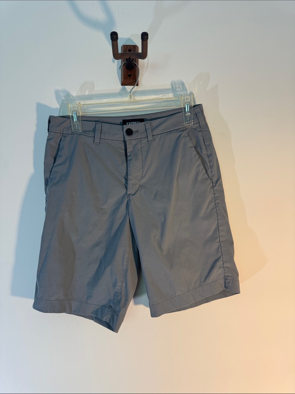 Express Men's Charcoal Flat-Front Shorts